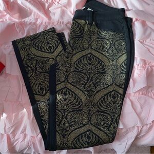 Chicos Gold & Black Detail Ankle Pants